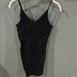 Chic Black V-Neck Dress with Strappy Details